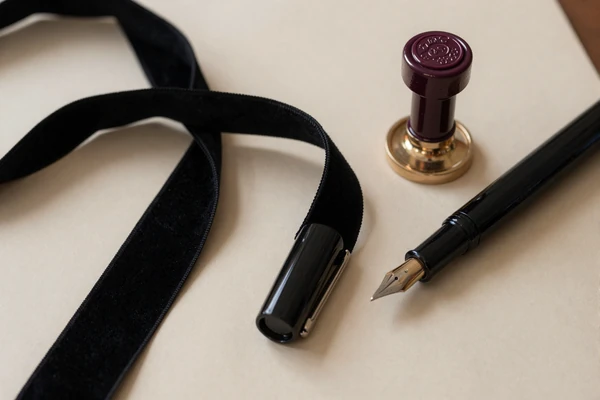 Velvet ribbon and wax seal still life, illustrating consent-led sub dom role-play matching