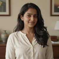 Portrait of Priya, a verified BeyondSize partner from Austin who values gentle pacing